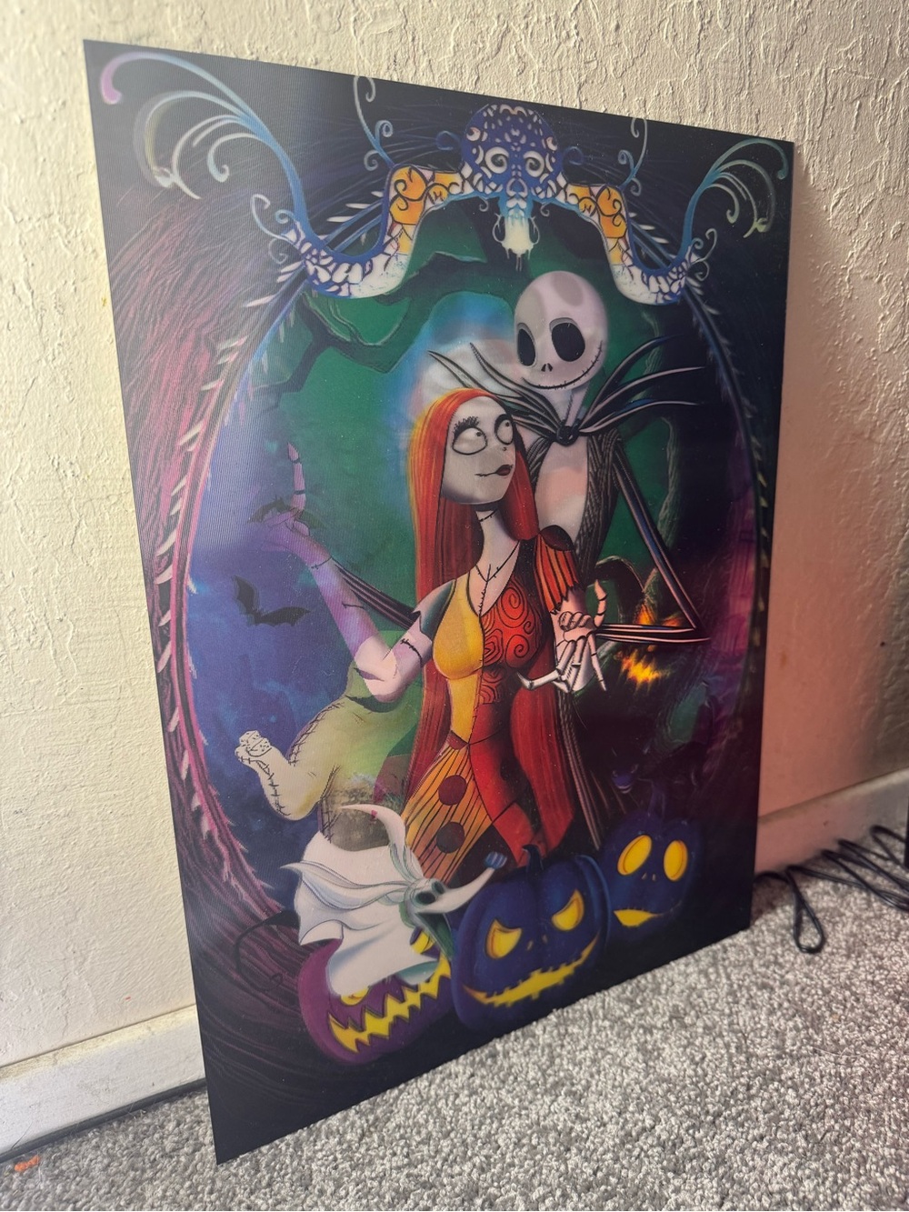 Nightmare Before Christmas, Jack and Sally Holographic 3D Poster Wall Art